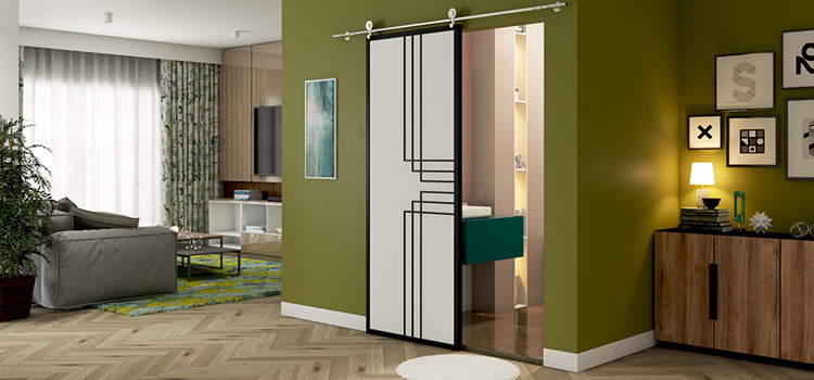 sliding bathroom door installation in Miami Beach
